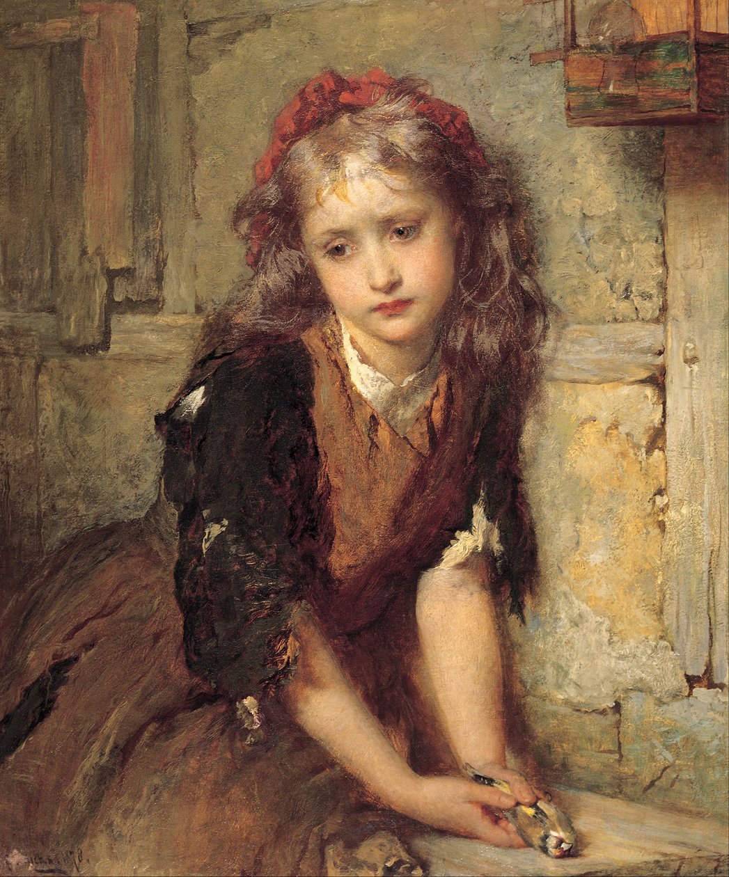 Den døde gullfinken (alt som var igjen å elske) av George Elgar Hicks