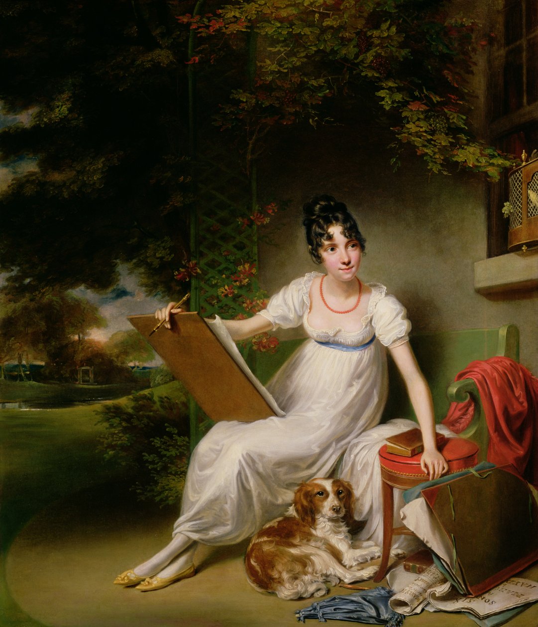 Portrett av en sittende dame av George Francis Joseph