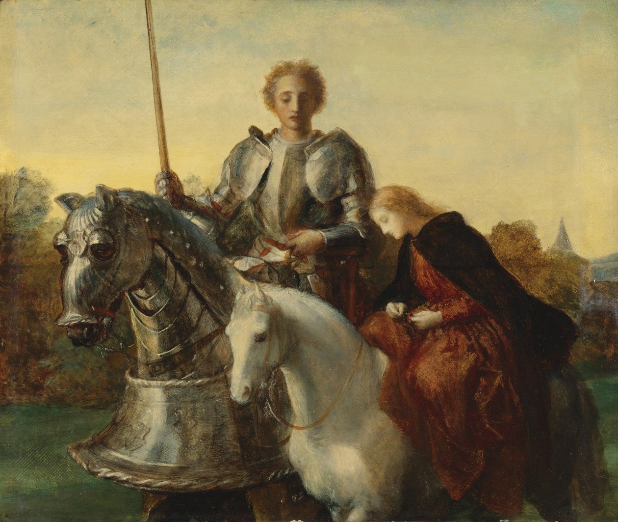 En studie for Una og Røde Kors av George Frederick Watts