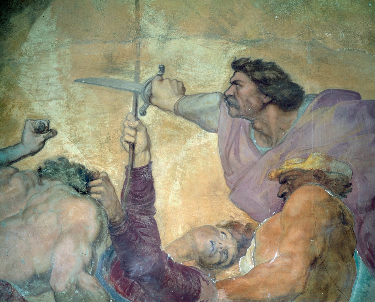Detalj av straffen til legen, Villa Medicea di Careggi fresco av George Frederick Watts