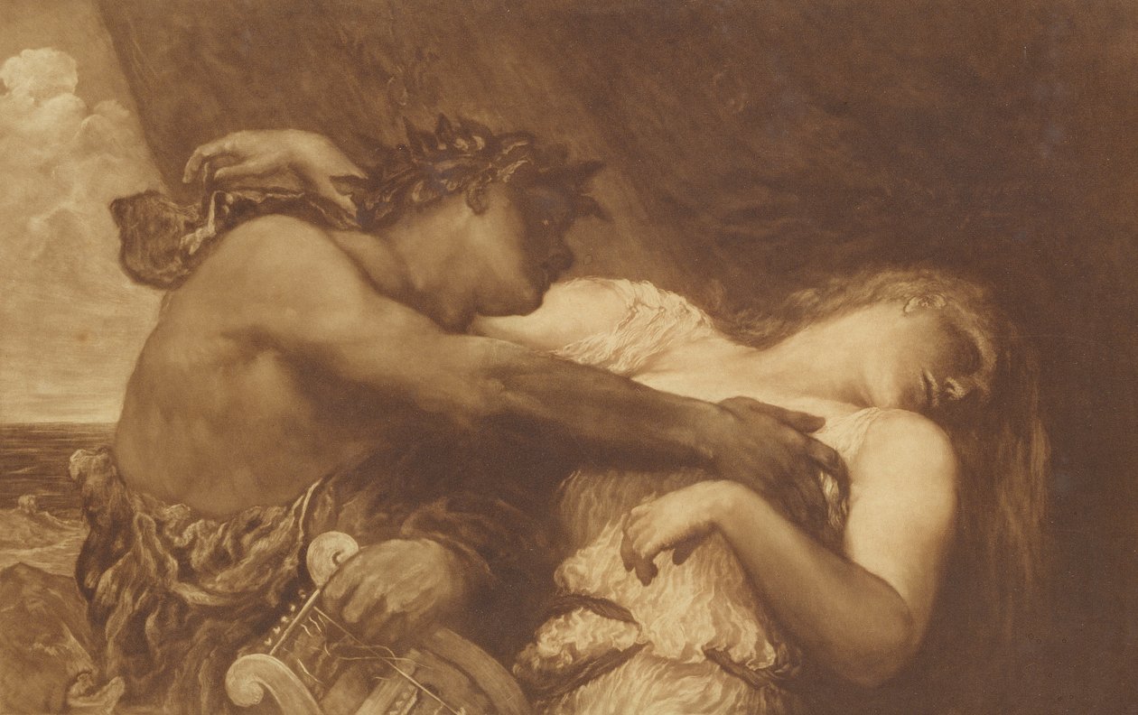 Orpheus og Eurydice, 1870-72 (mezzotint) av George Frederick Watts