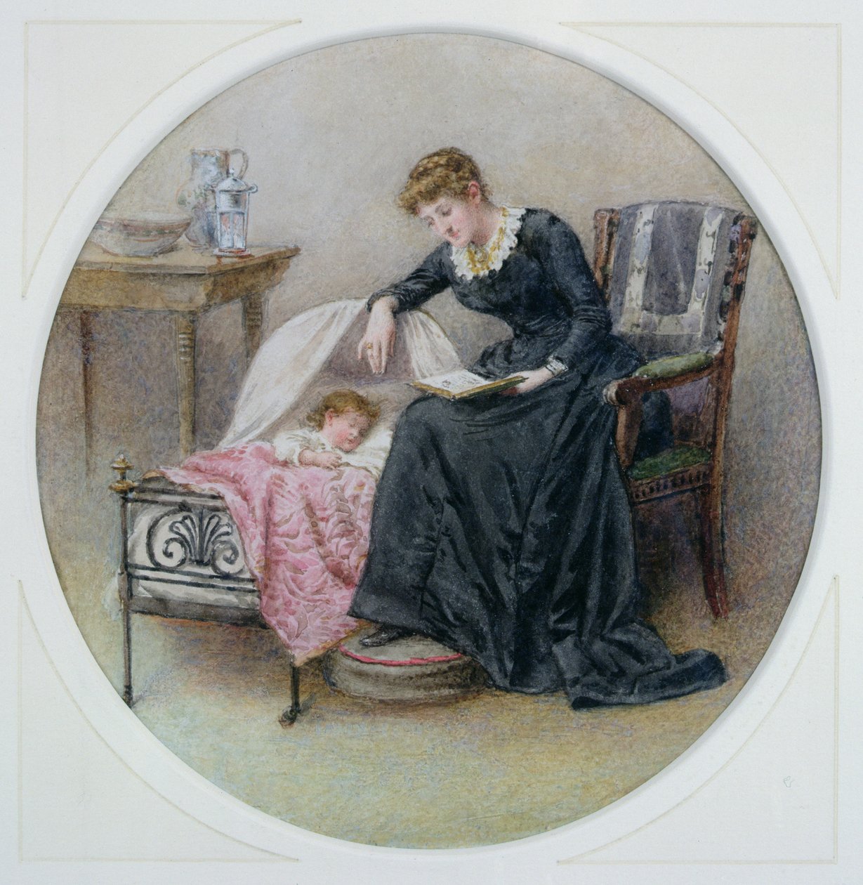 En god natt-historie av George Goodwin Kilburne