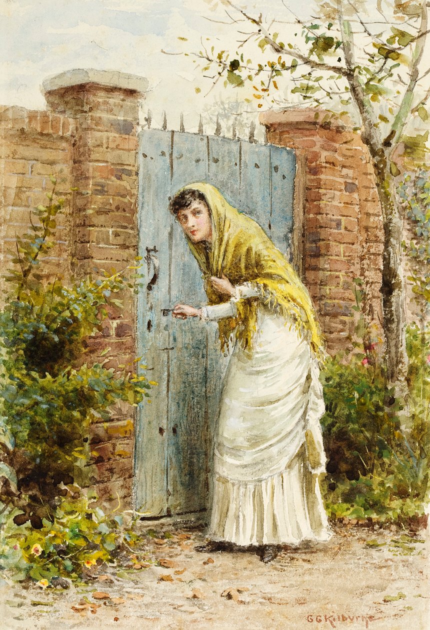 Jente ved en port av George Goodwin Kilburne
