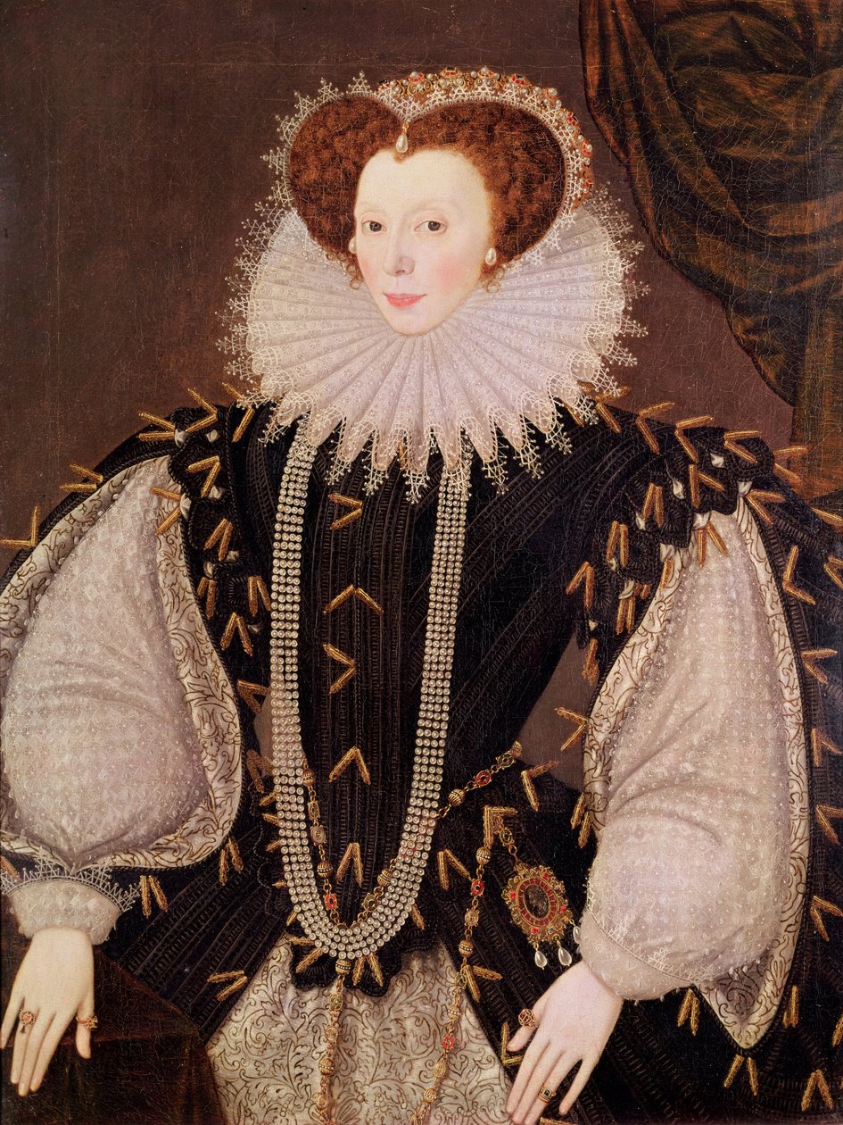 Portrett av Elizabeth Sydenham, Lady Drake, ca. 1585 av George Gower