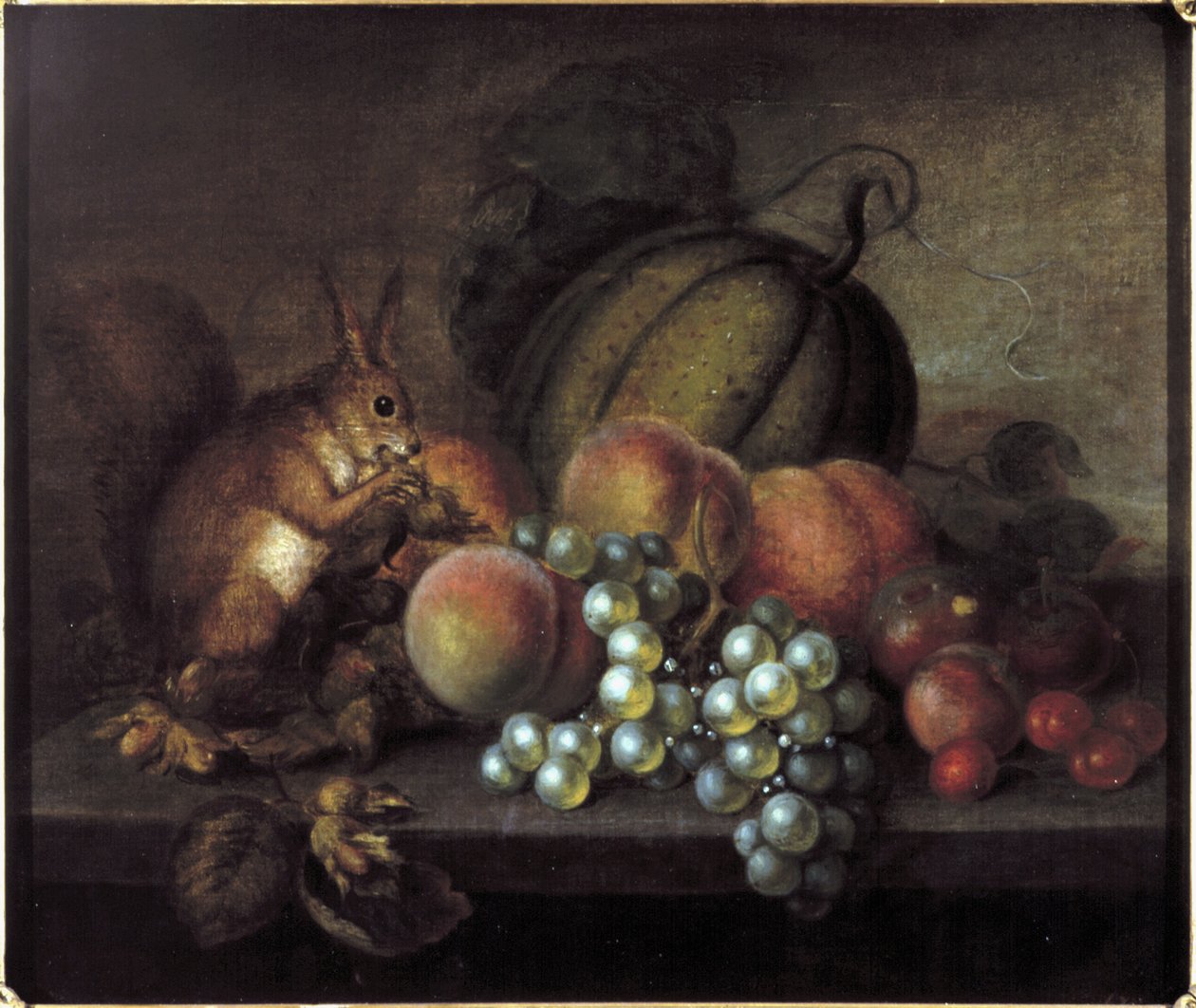 Studie av frukt med ekorn av George Gray
