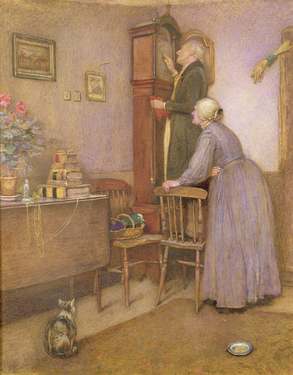 Den gamle klokken, 1863 av George John Pinwell