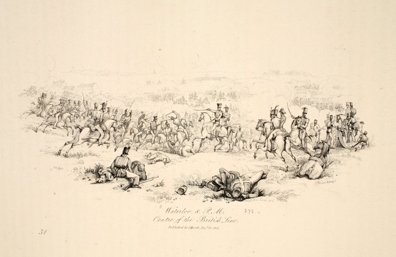 Waterloo 20.00, Center of the British Line, pub J. Booth, 1816 av George Jones