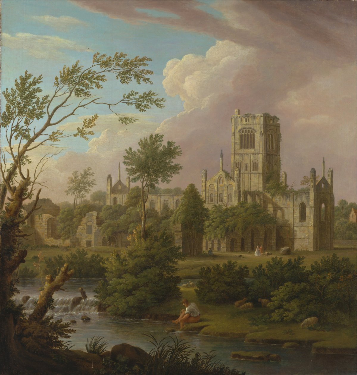 Kirkstall Abbey, Yorkshire av George Lambert