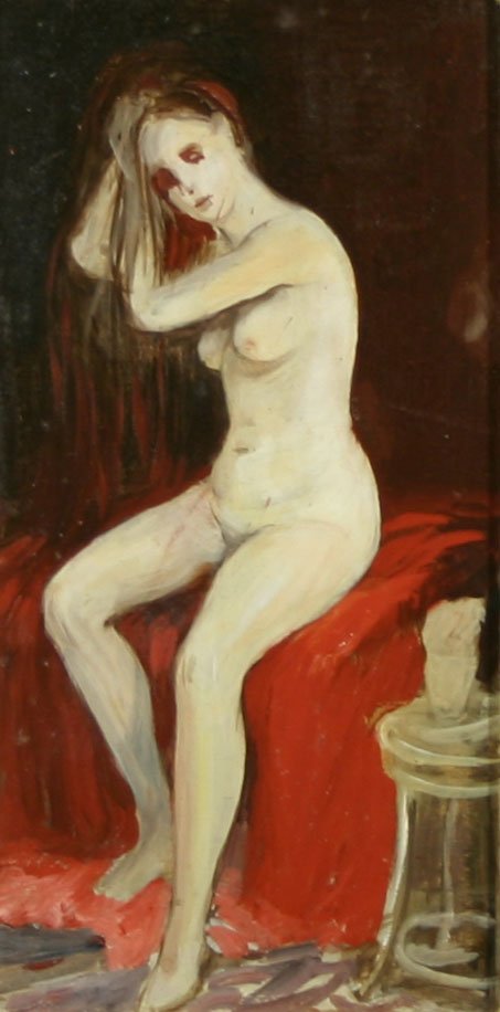 Sittende naken av George Luks
