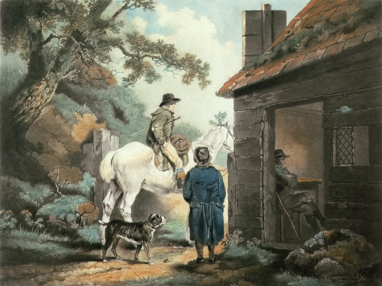 The Turnpike Gate, gravert av William Ward (1766-1826), pub. av James Linnell, 1806 (mezzotintgravering) av George Morland