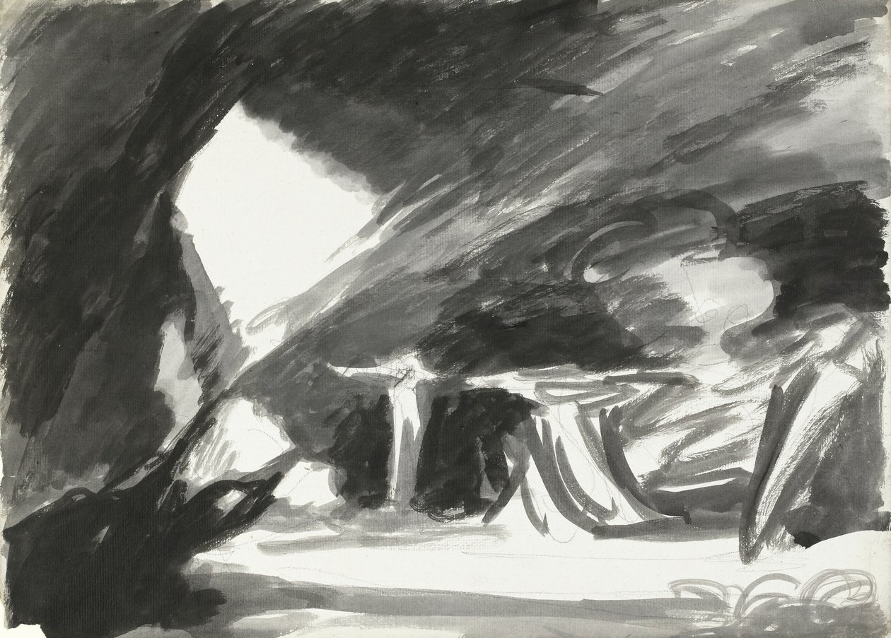 A Foregathering of Witches, 4 (wc med vask og blekk over grafitt på papir) av George Romney