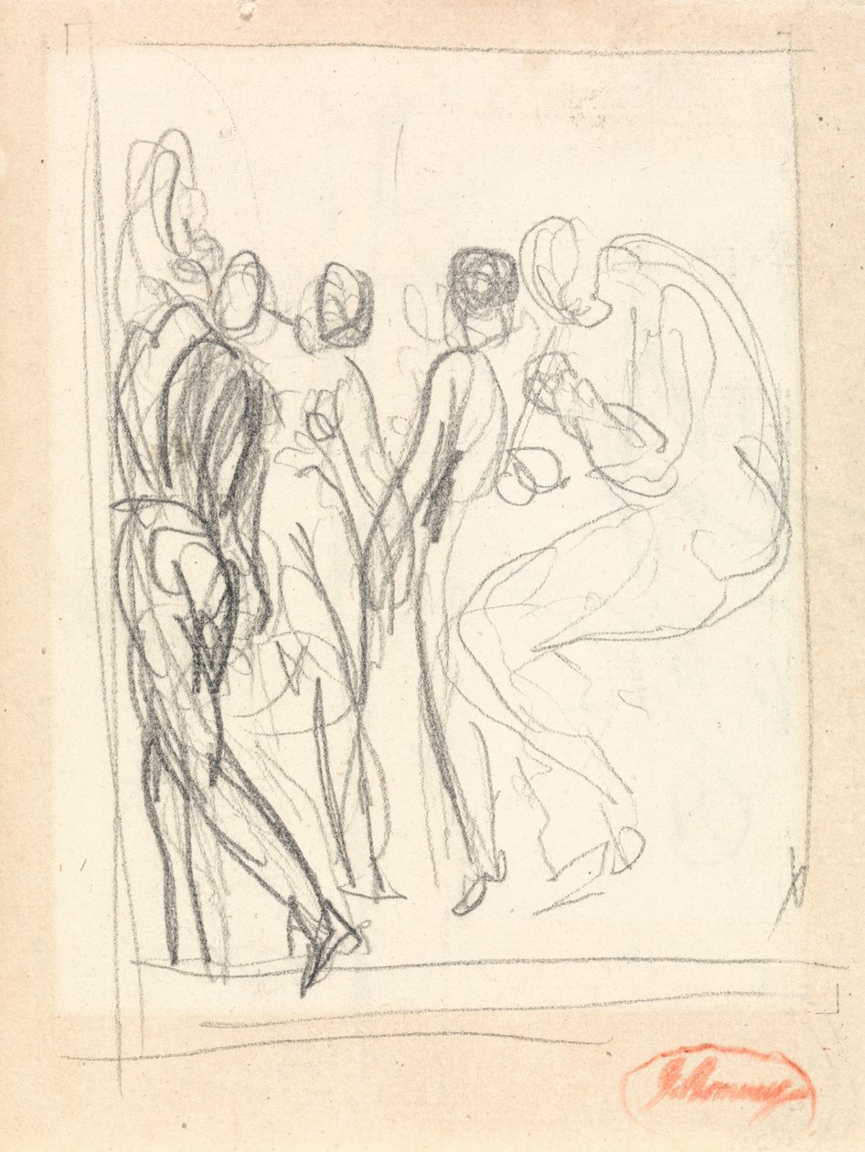 Dansere og musikere, sannsynligvis for LAllegro av George Romney