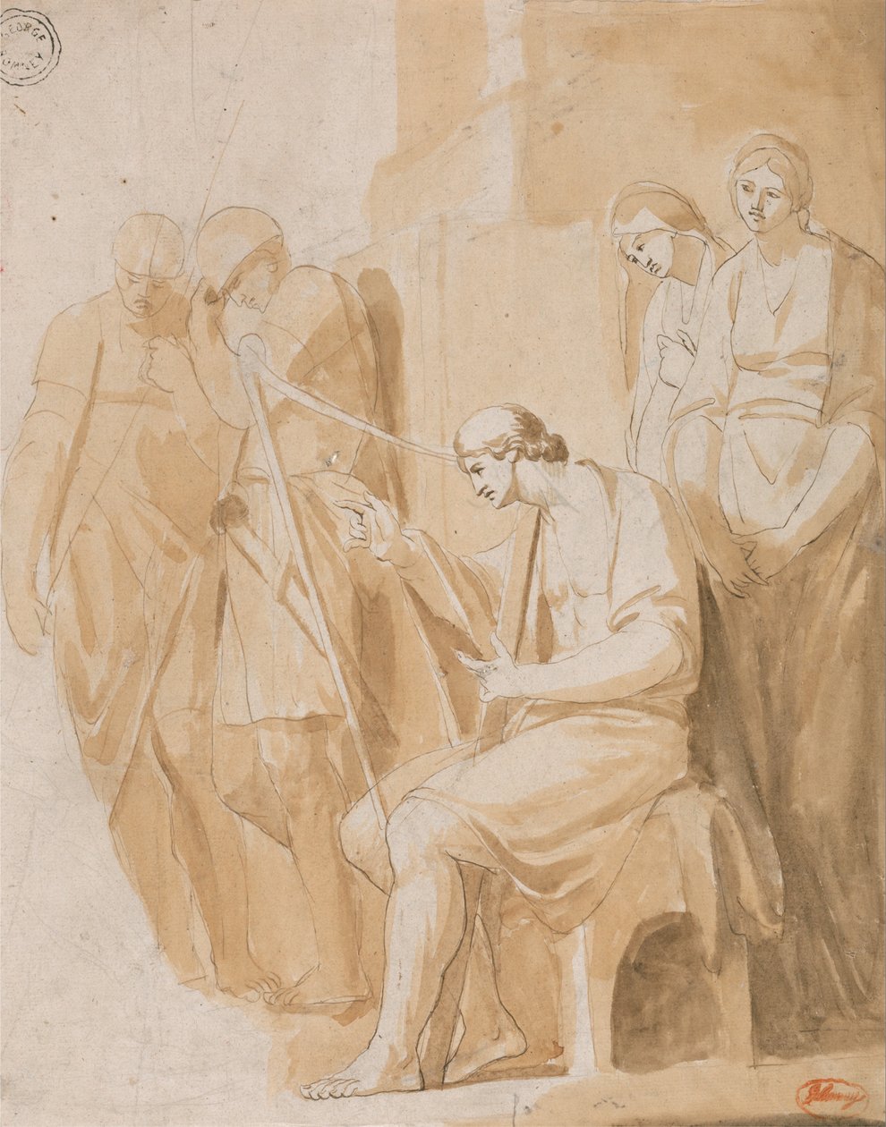 David som spiller på harpen av George Romney