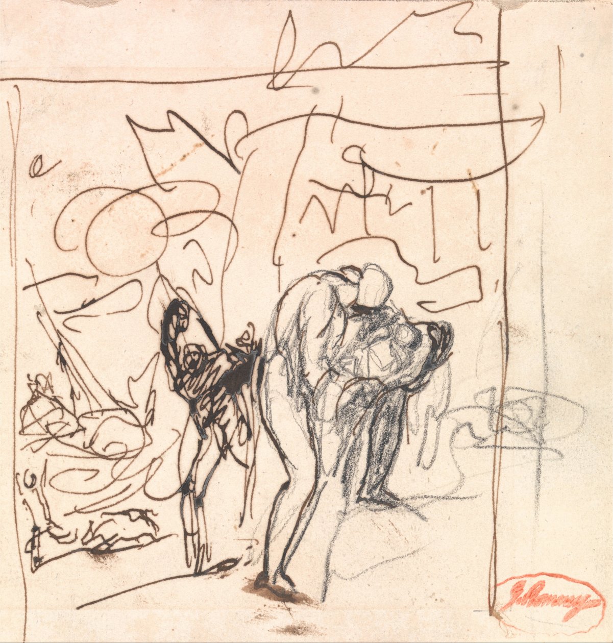 Exit Forfulgt av en bjørn, eller The Pandita Abandonment fra The Winters Tale av George Romney