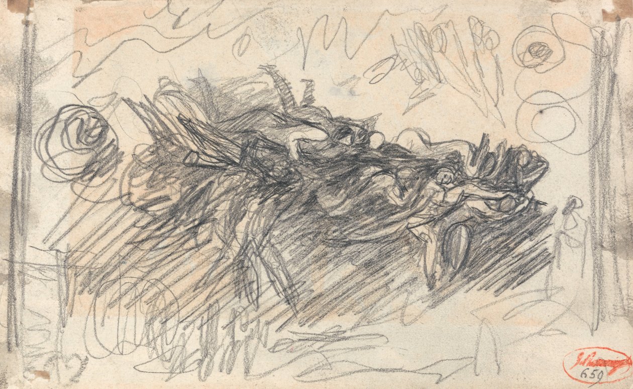 Forfalsket, landskap med heksehule av George Romney