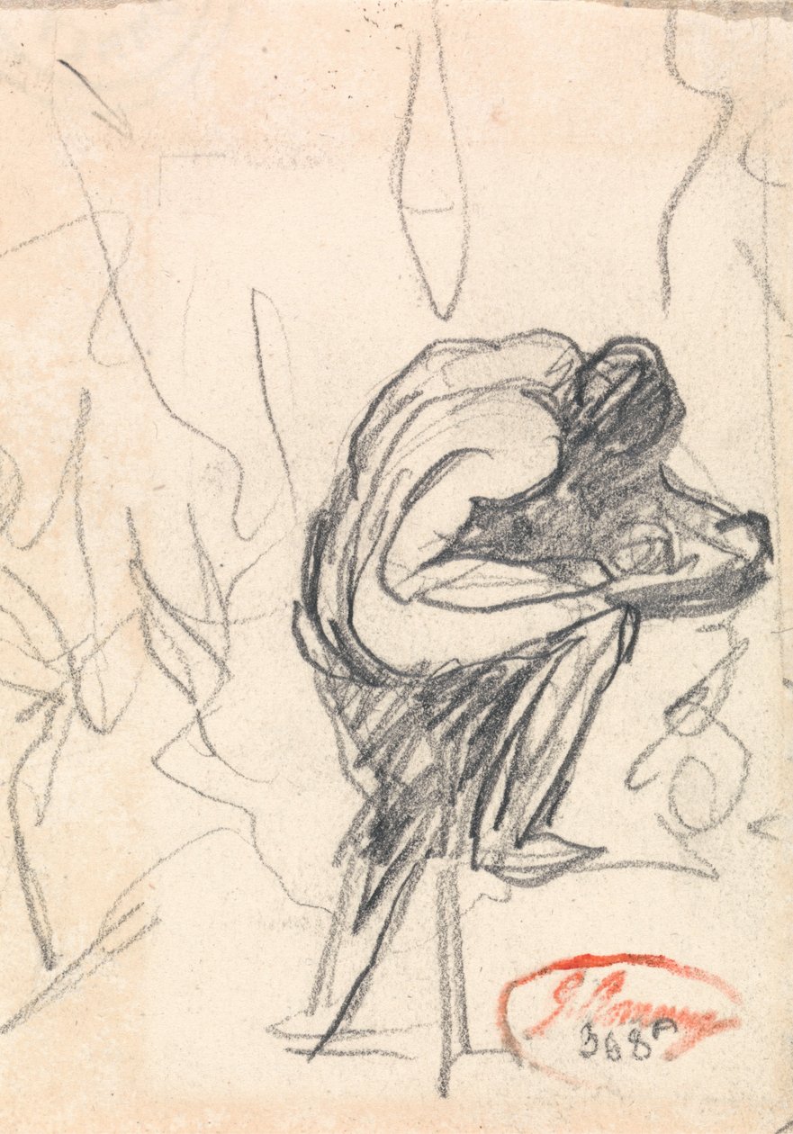 Figur Stående, med en bøyd kne av George Romney