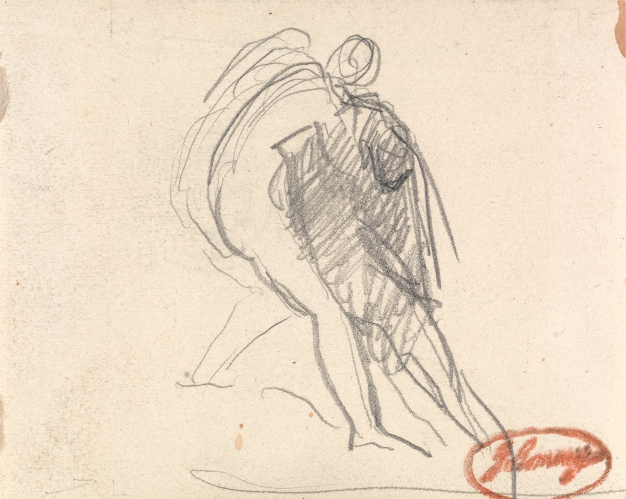 Figur som støtter en besvimelsesfigur av George Romney