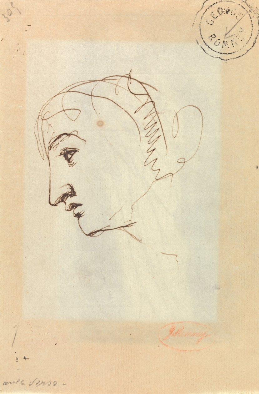 Hodet i profil av George Romney
