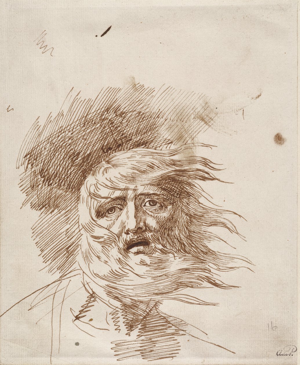 King Lear in the Storm (penn og bistre blekk på papir) av George Romney