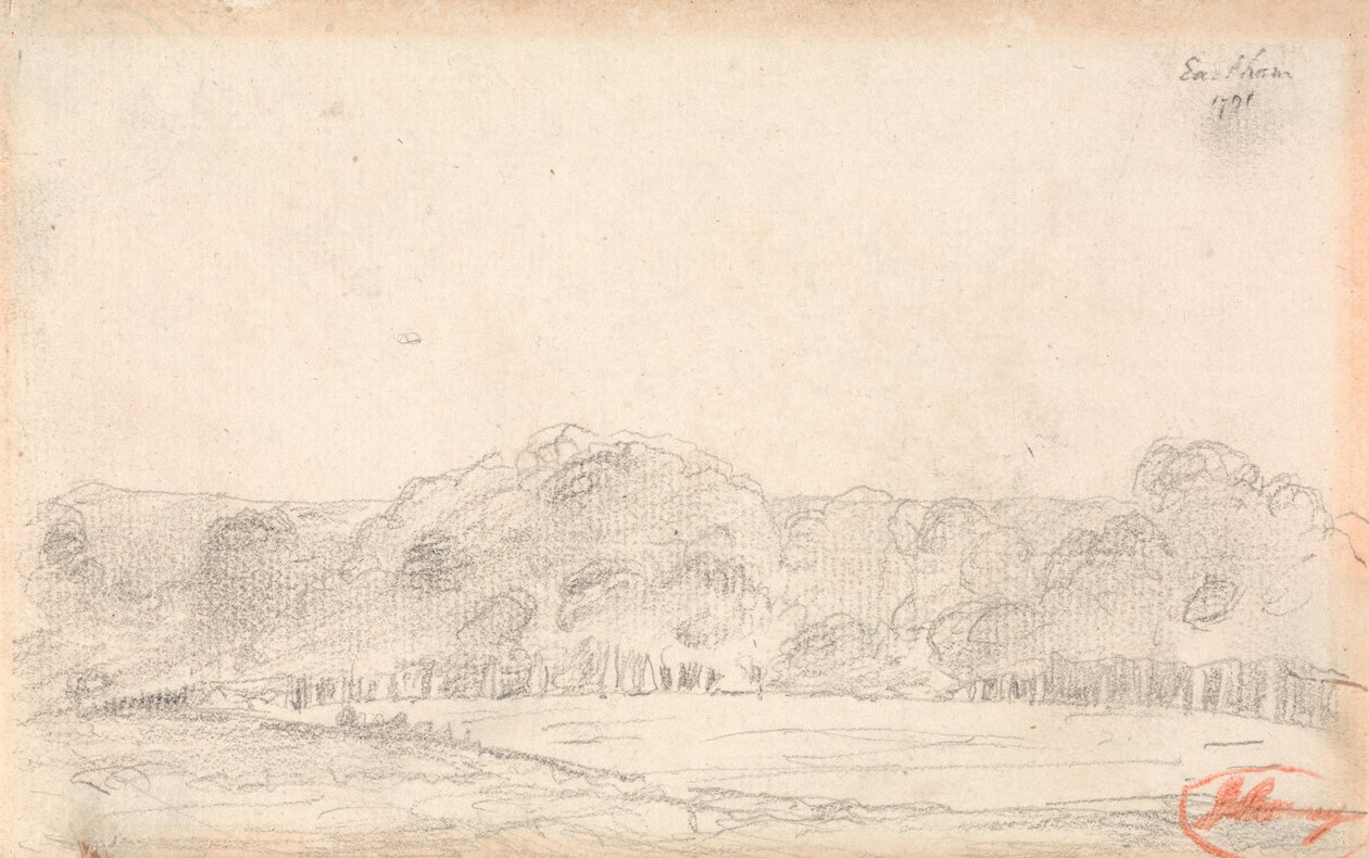 Landskap, muligens Eartham av George Romney