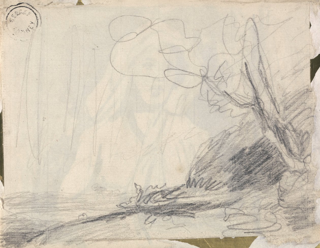 Landskap med et skjeve tre av George Romney