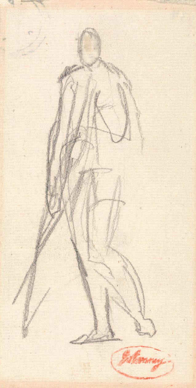 Skisse for et portrett av en stående mann av George Romney