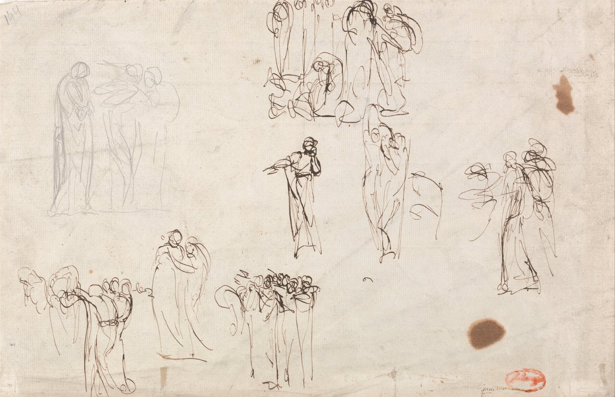 Skisser for The Accusation of Susanna av George Romney