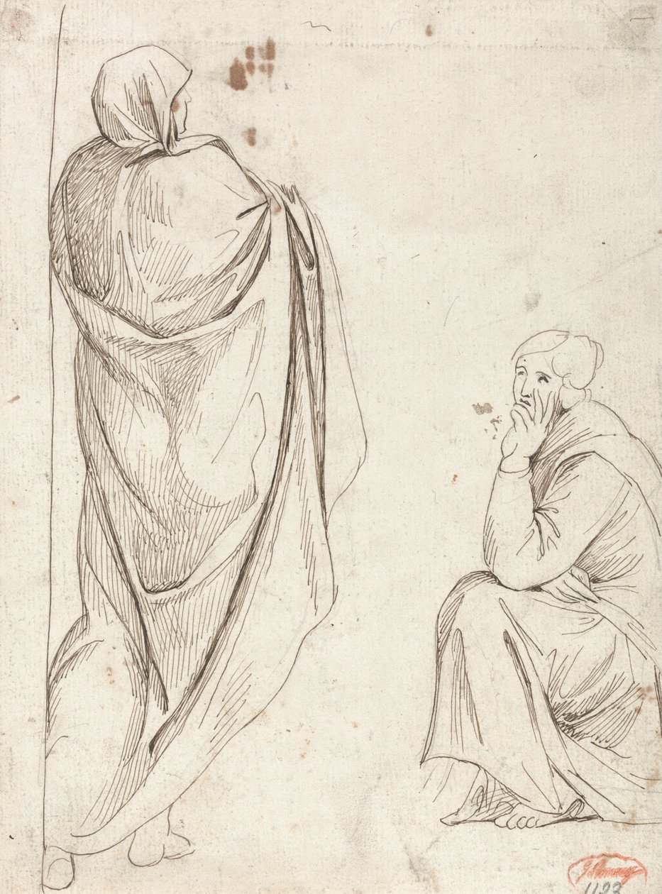 Stående figur og sittende figur av George Romney