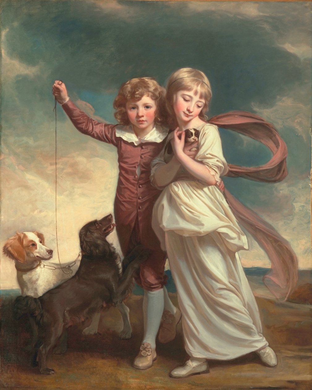 Thomas John Clavering og Catherine Mary Clavering: The Clavering Children, 1777 av George Romney