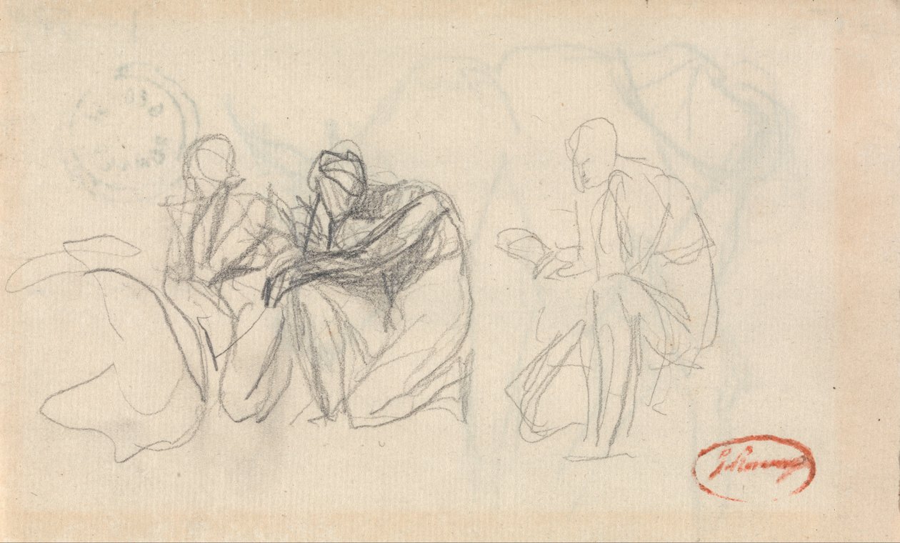Tre knelende figurer av George Romney