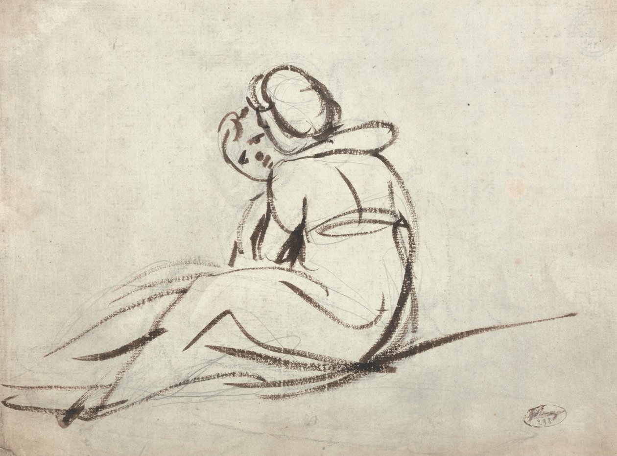 To barn som omfavner av George Romney