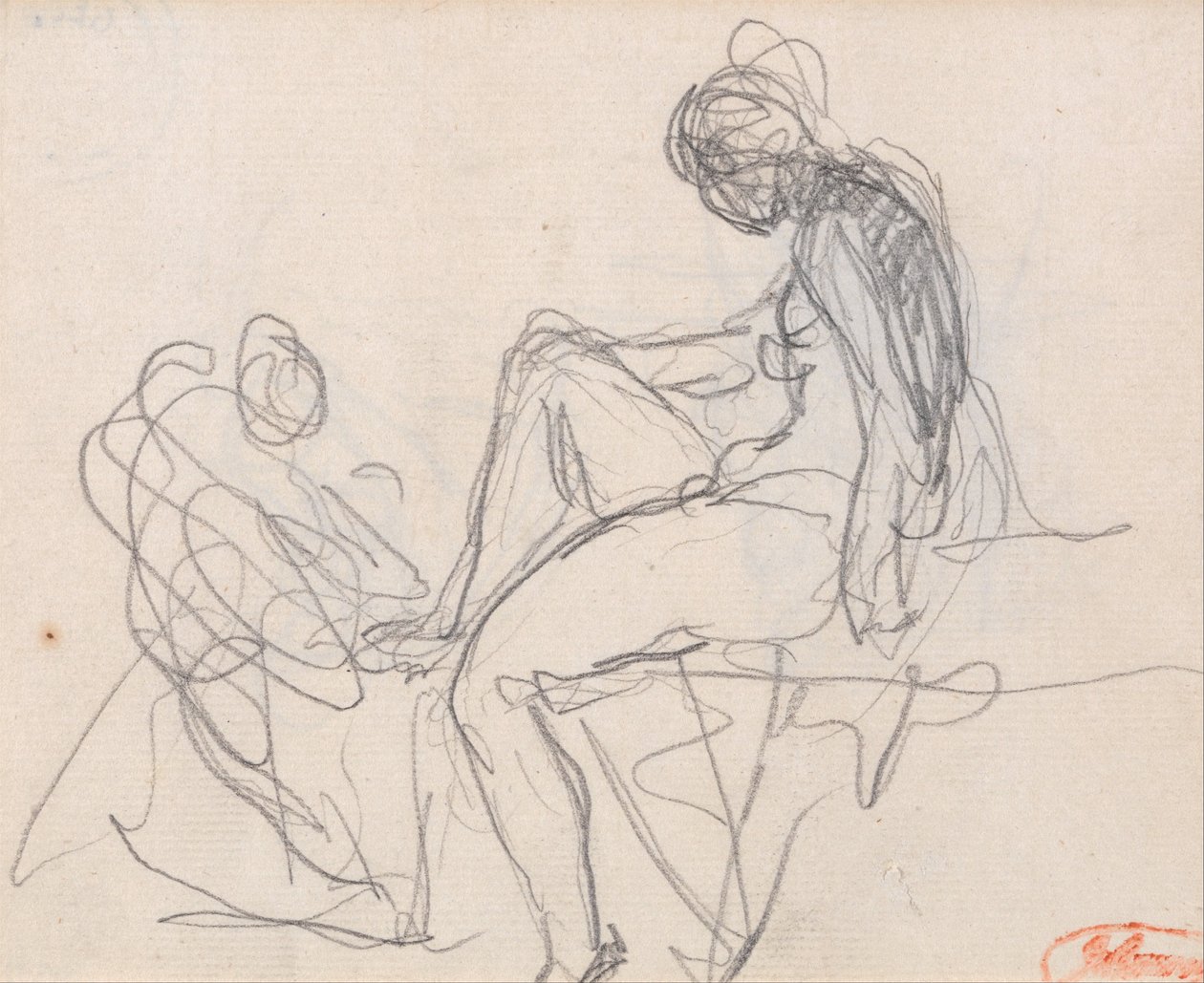 To figurer- sannsynligvis for badet til Diana av George Romney