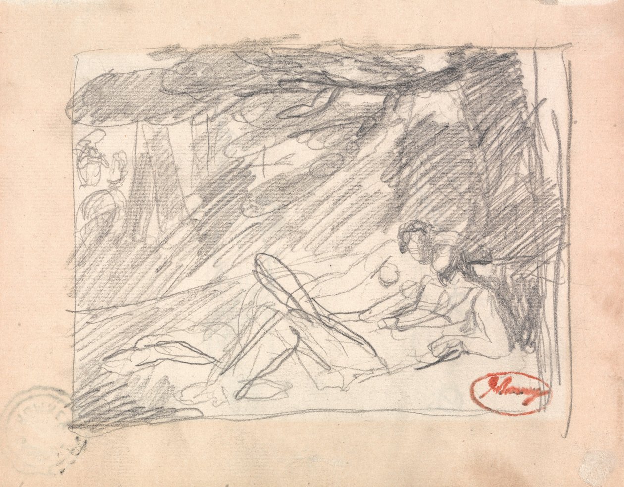 To elskere i et landskap av George Romney