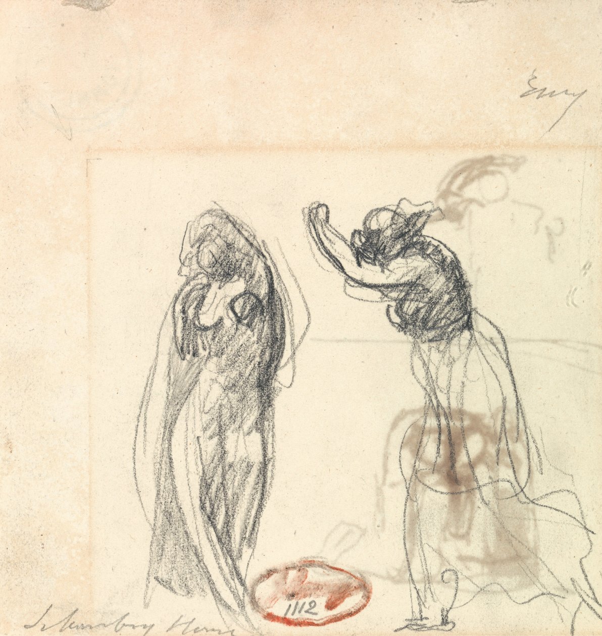 To skisser av en kvinnelig figur av George Romney