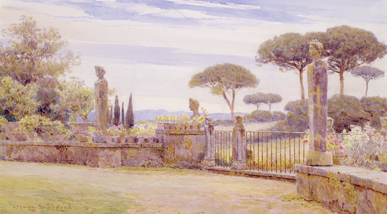 The Belvedere, Villa Piatti, Roma av George Samuel Elgood