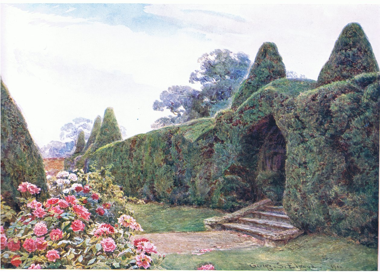 Barlindbue ved Brickwall, Sussex, fra The Gardens of England: In the Southern and Western Counties utgitt av The Studio, 1907 av George Samuel Elgood