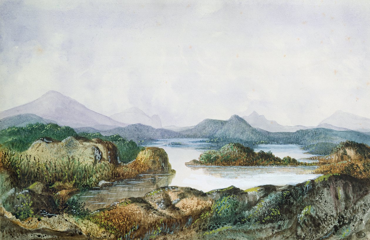 Landskap med en innsjø av George Sand