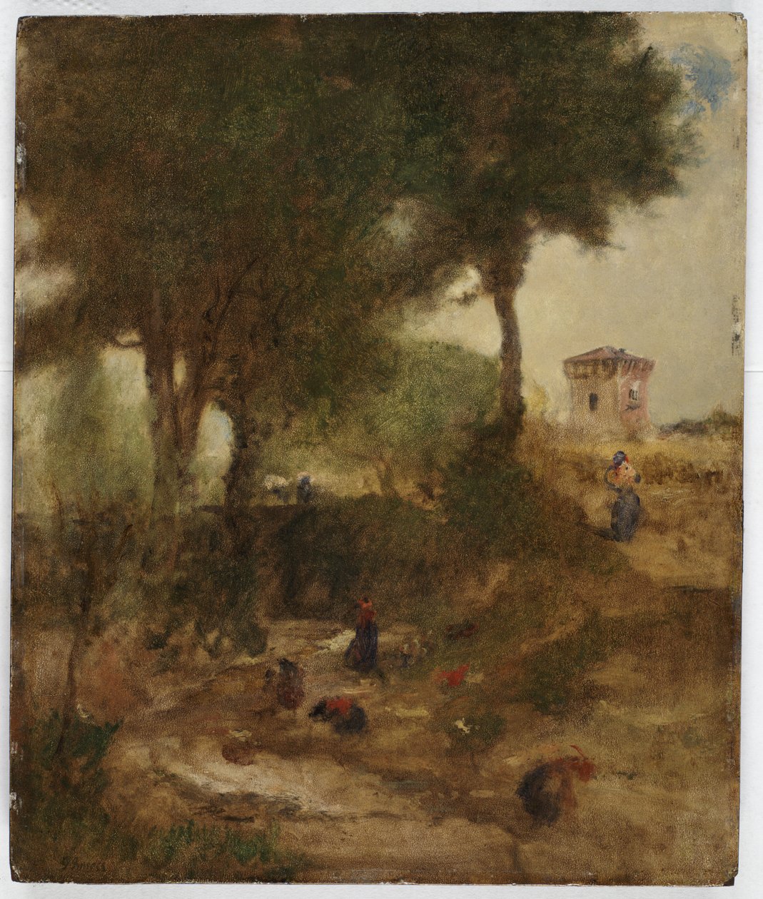 Skisse for vaskedagen nær Perugia, 1873 av George Inness