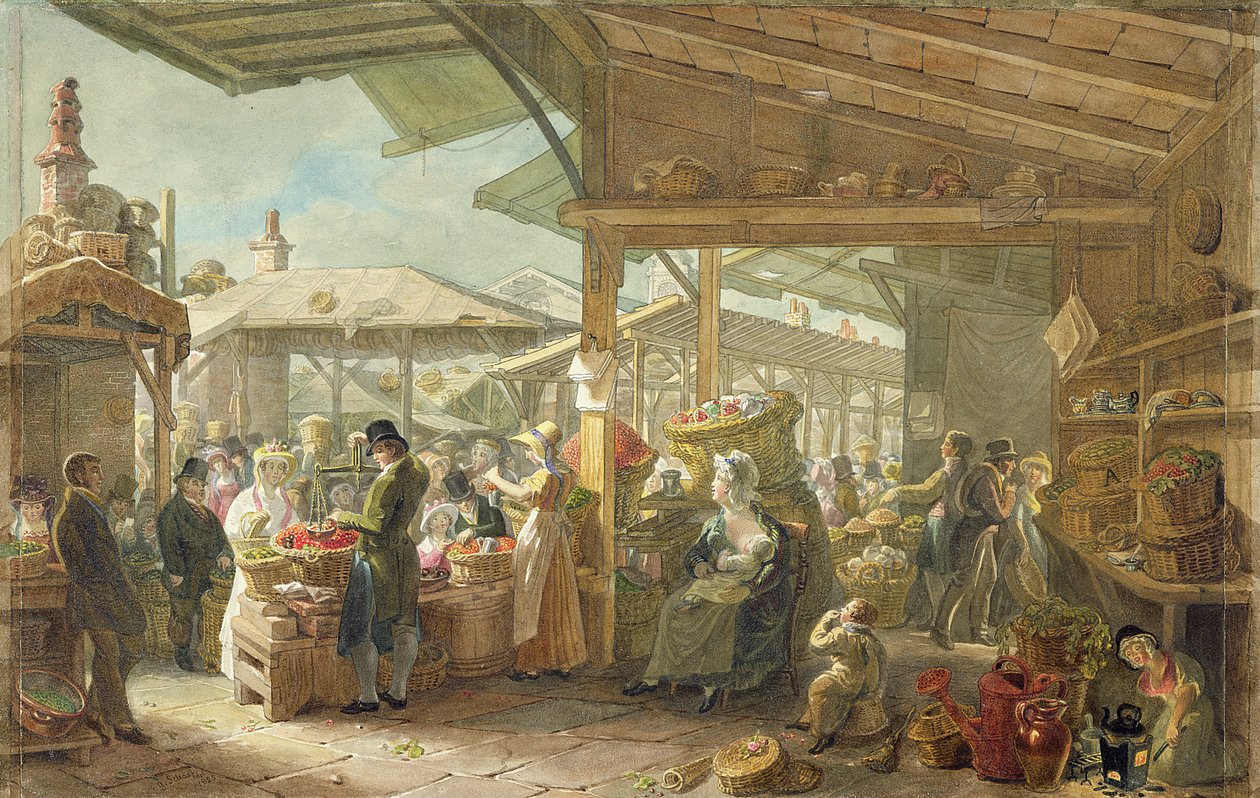 Old Covent Garden Market, 1825 av George Snr Scharf