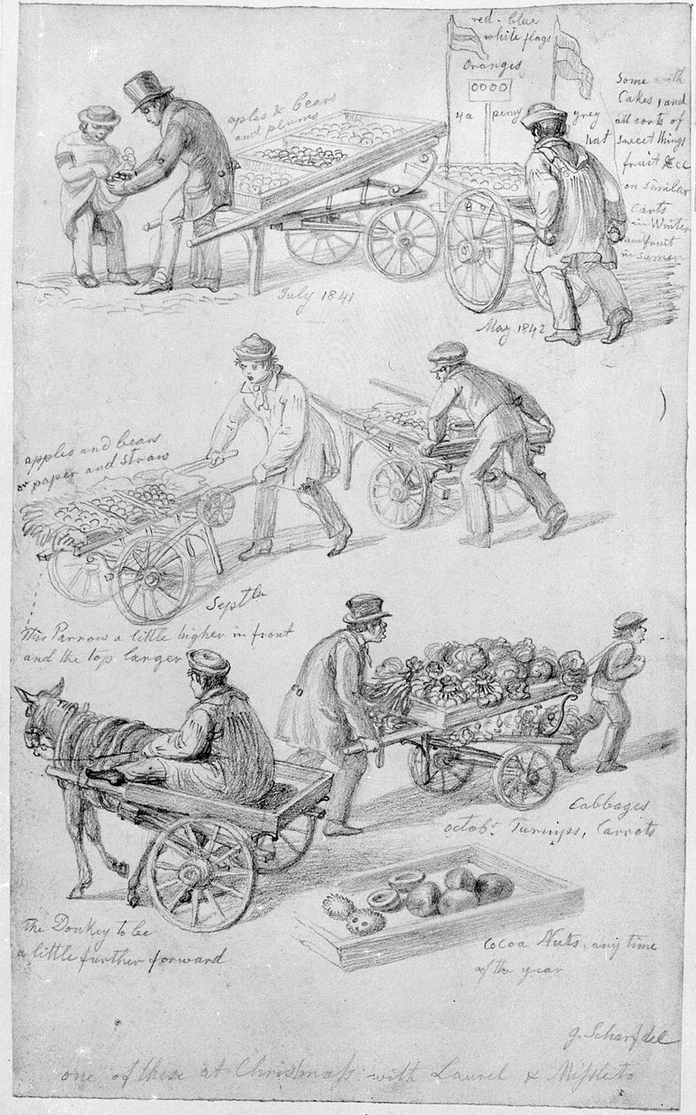 Street Traders, London, 1842 av George Snr Scharf