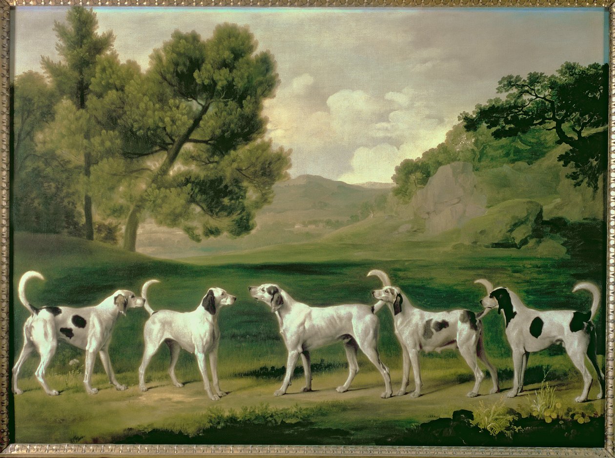 Revehunder i et landskap, 1762 av George Stubbs
