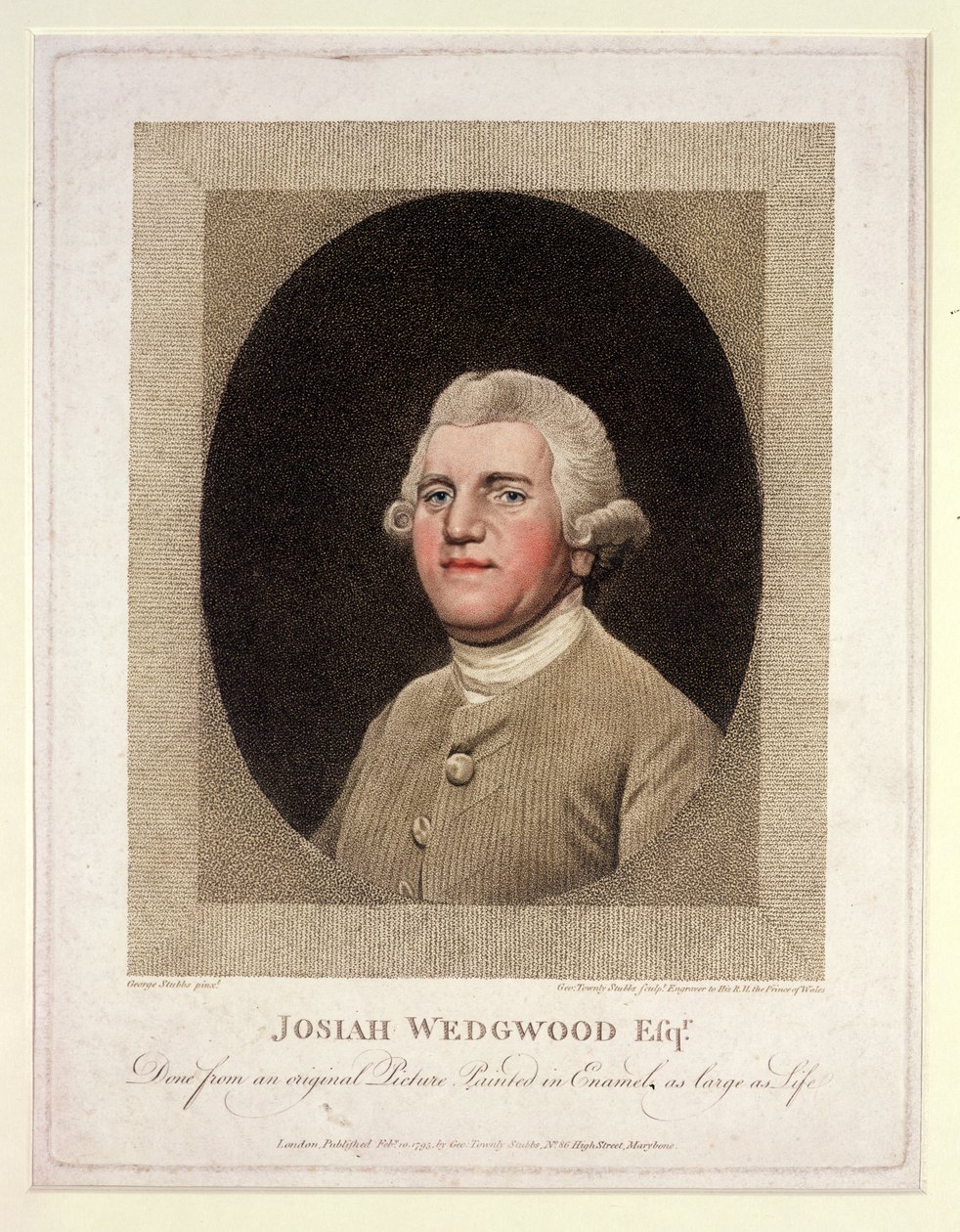 Josiah Wedgwood (1730-95), gravert og pub. av George Townley Stubbs (1756-1815), 1795 (stippgravering) av George Stubbs