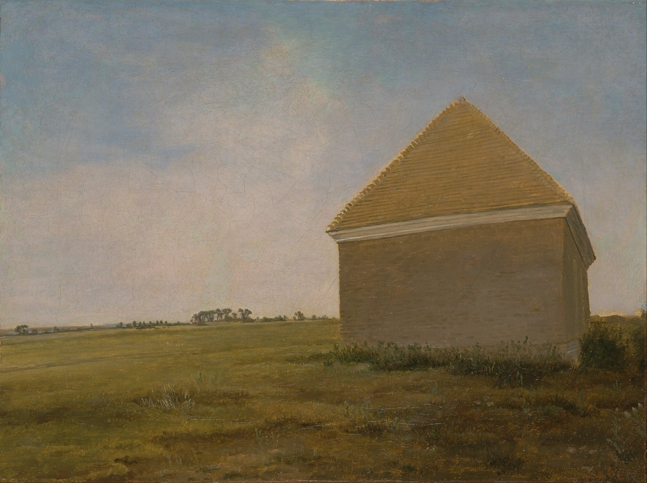 Newmarket Heath, med et nedslitt hus av George Stubbs