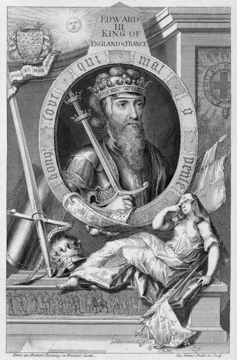 Edward III (1312-77) Konge av England fra 1327, etter et maleri i Windsor Castle, gravert av kunstneren av George Vertue
