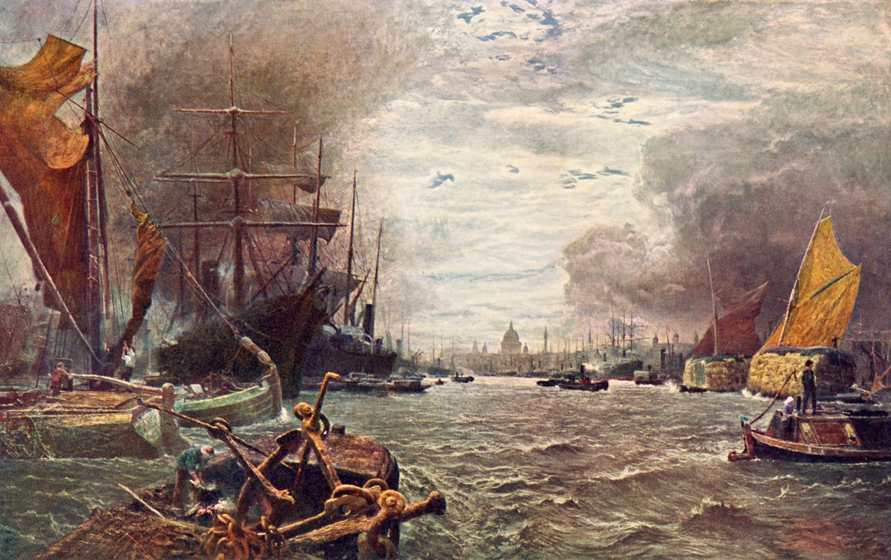 The Pool of London - fra maleri av Vicat Cole av George Vicat Cole
