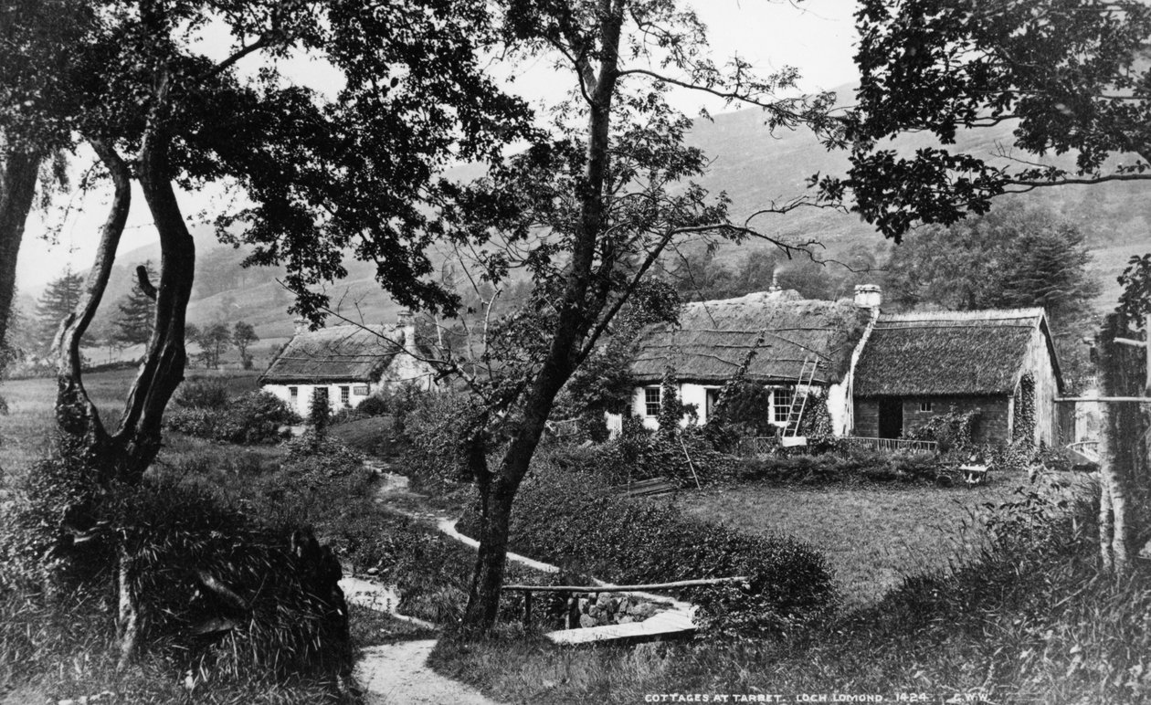 Hytter ved Tarbet, Loch Lomond, ca. 1860-80 av George Washington Wilson
