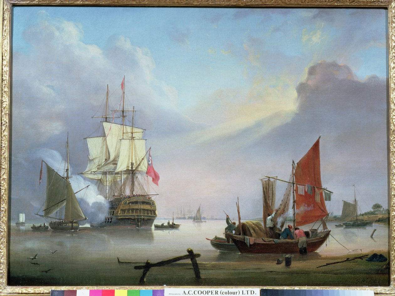 Britiske Man-o'-War utenfor kysten av George Webster