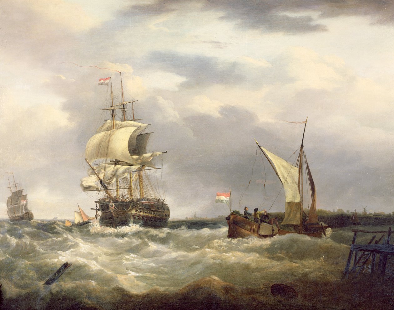 Nederlandsk emigrantskip dropper losen og forlater hjemlandet akterover av George Webster
