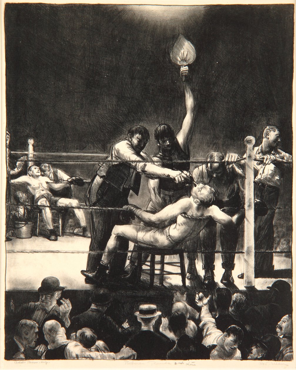 Between Rounds, Small, Second Stone, 1923 av George Wesley Bellows