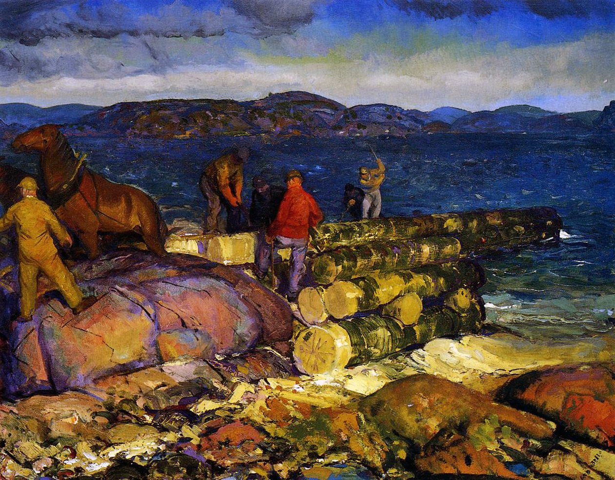 Havnebyggere, 1925 av George Wesley Bellows